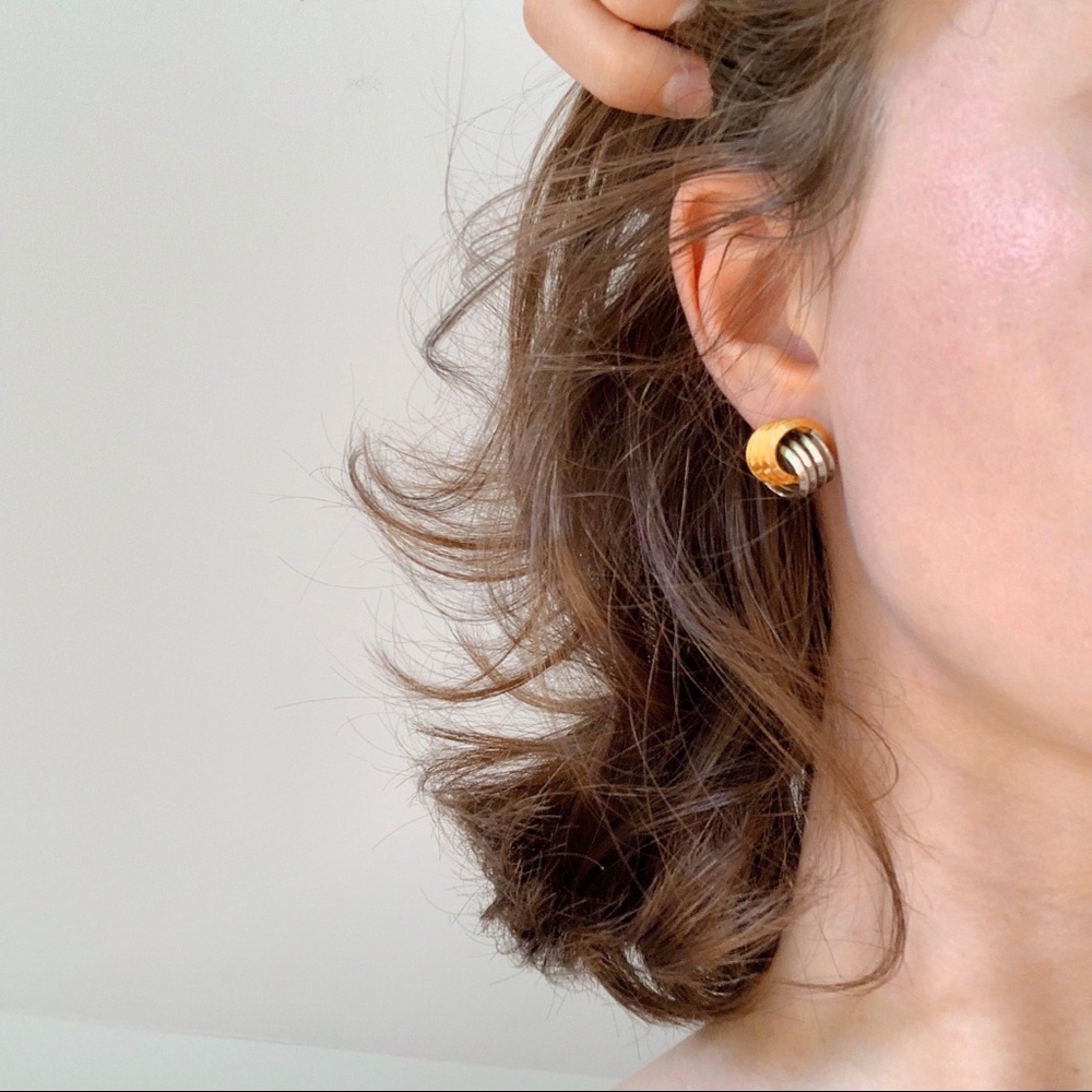 Vintage gold and silver stud earrings